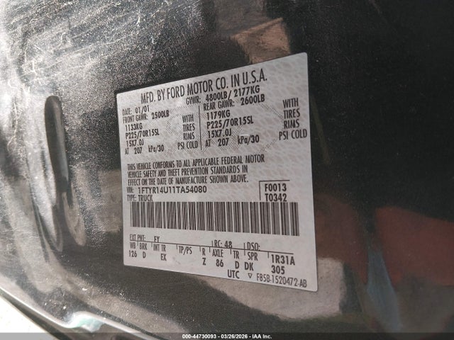 2001 FORD RANGER 1FTYR14U11TA54080 Photo 8