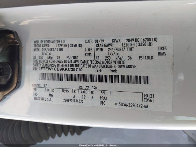 2019 FORD F-150 1FTEW1CB9KKC39710 Photo 8