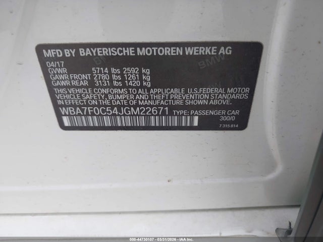 WBA7F0C54JGM22671 BMW 750i
