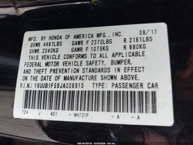 2018 ACURA TLX 19UUB1F59JA006915 Photo 8