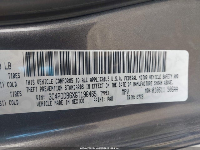 3C4PDDBGXGT196465 Dodge Journey Sxt