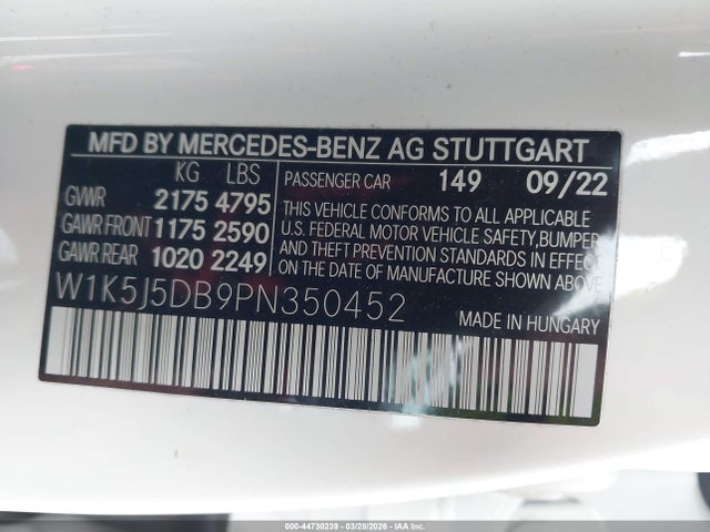 Продажа на аукционе авто 2023 Mercedes-benz Amg Cla 45 4matic, vin: W1K5J5DB9PN350452, номер лота: 44730239