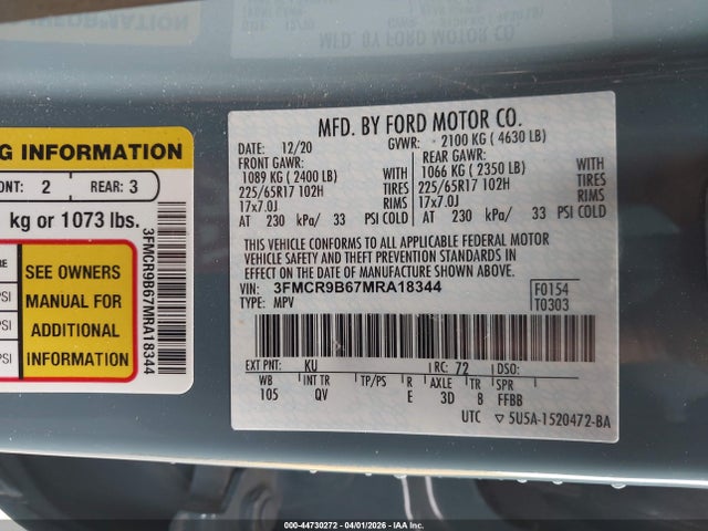 Ford Bronco Sport Big Bend 2021 3FMCR9B67MRA18344 Image 9