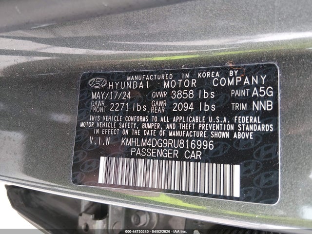 2024 Hyundai Elantra Sel მანქანა იყიდება აუქციონზე, vin: KMHLM4DG9RU816996, აუქციონის ნომერი: 44730280