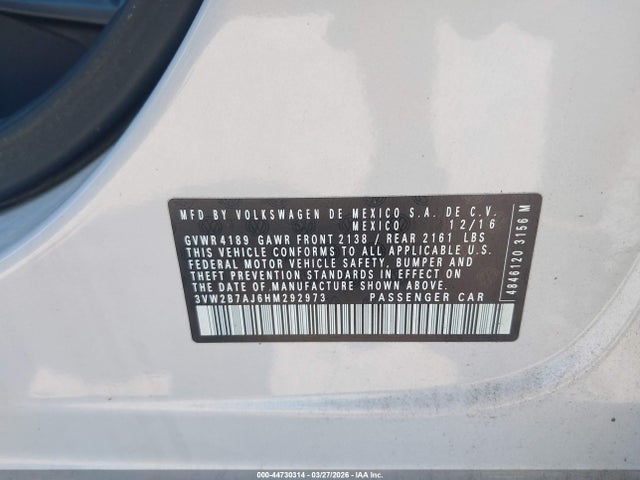 2017 VOLKSWAGEN JETTA 3VW2B7AJ6HM292973 Photo 8