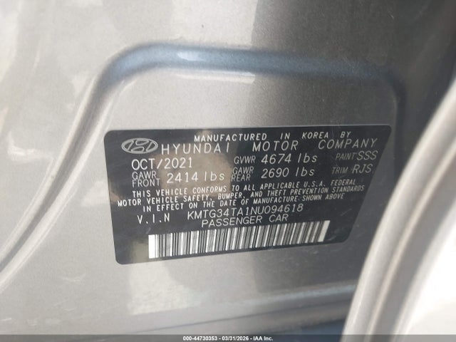 Продажа на аукционе авто 2022 Genesis G70 2.0t Rwd, vin: KMTG34TA1NU094618, номер лота: 44730353