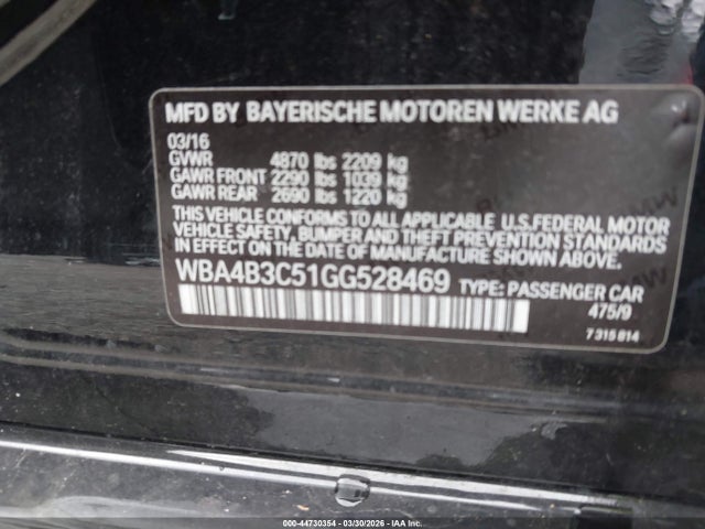 Продажа на аукционе авто 2016 Bmw 435i Gran Coupe Xdrive, vin: WBA4B3C51GG528469, номер лота: 44730354