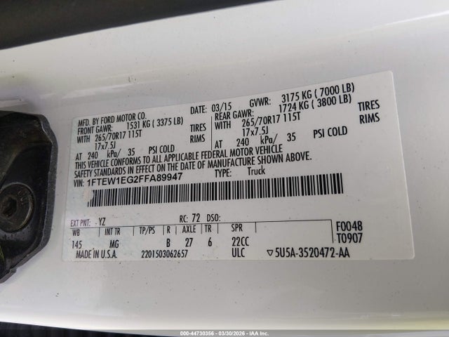 2015 FORD F-150 1FTEW1EG2FFA89947 Photo 8