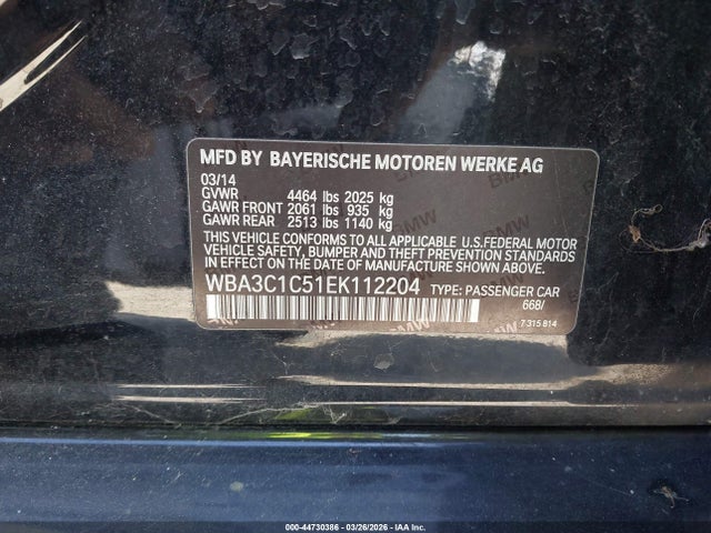 WBA3C1C51EK112204 BMW 328I