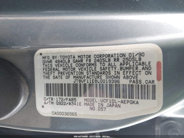 Продаж на аукціоні авто 1990 Lexus Ls 400, vin: JT8UF11E8L0019396, номер лоту: 44730489