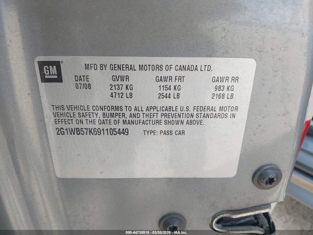 2009 CHEVROLET IMPALA 2G1WB57K691105449 Photo 8