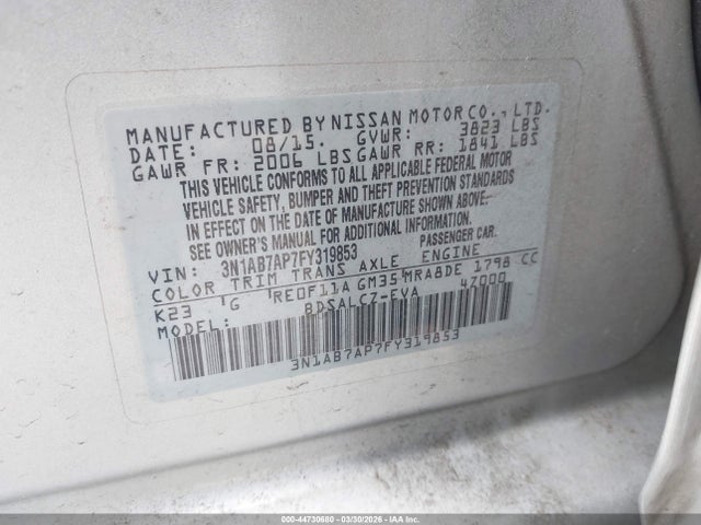 Nissan SENTRA S 2015 3N1AB7AP7FY319853 Image 9