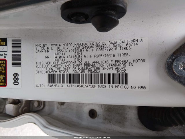 Aukcja sprzedaży 2014 Toyota Tacoma Base V6, vin: 3TMLU4EN5EM157038, numer aukcji: 44730761