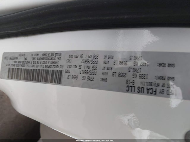 Продажа на аукционе авто 2018 Dodge Grand Caravan Se, vin: 2C4RDGBG8JR304313, номер лота: 44730769