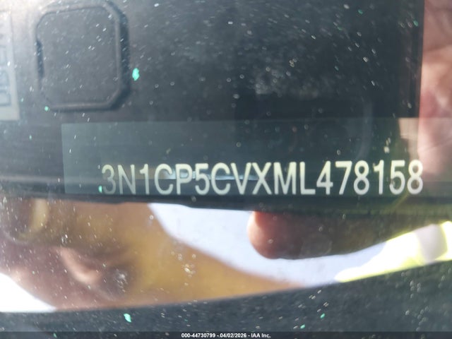 44730799 :رقم المزاد ، 3N1CP5CVXML478158 vin ، 2021 Nissan Kicks Sv Xtronic Cvt مزاد بيع