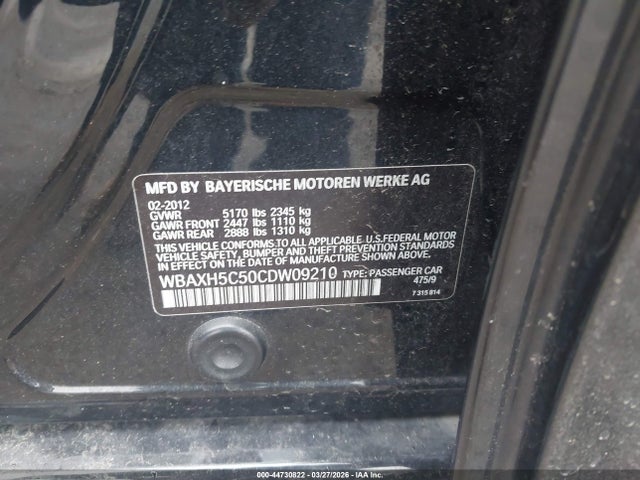 Продажа на аукционе авто 2012 Bmw 528i Xdrive, vin: WBAXH5C50CDW09210, номер лота: 44730822