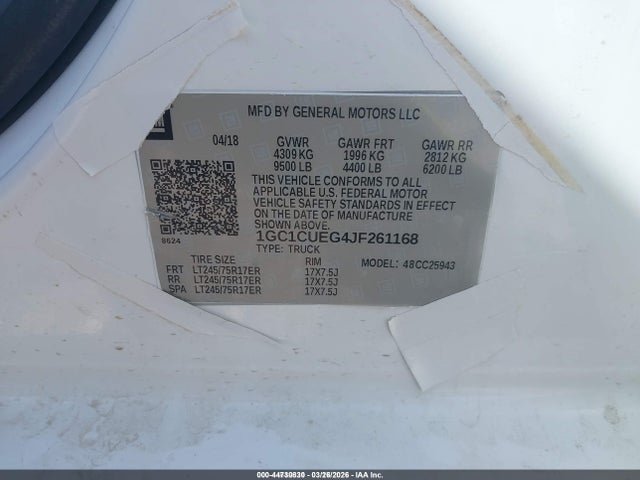 1GC1CUEG4JF261168 Chevrolet Silverado 2500hd Wt