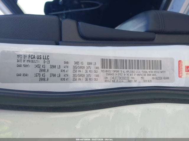 Aukcja sprzedaży 2019 Jeep Grand Cherokee High Altitude 4x4, vin: 1C4RJFCT3KC832155, numer aukcji: 44730859