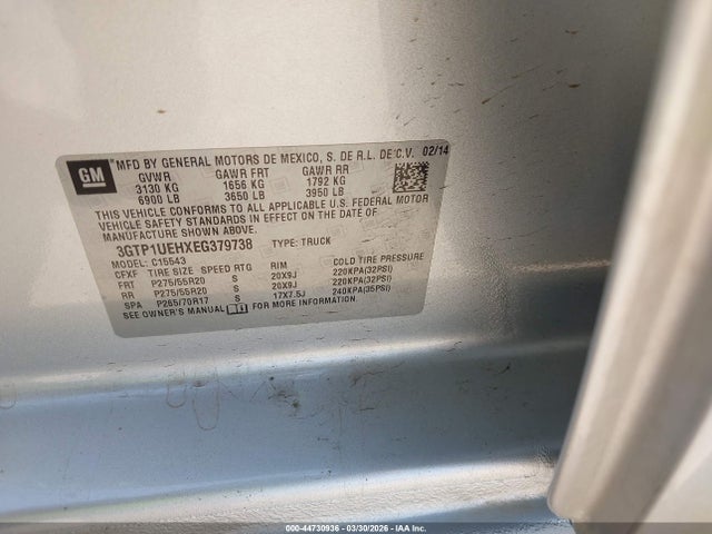 3GTP1UEHXEG379738 GMC Sierra 1500 Sle
