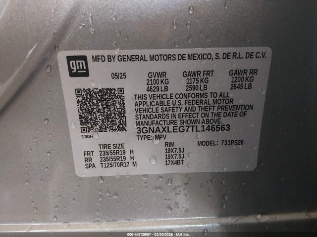 3GNAXLEG7TL146563 Chevrolet Equinox Fwd Rs