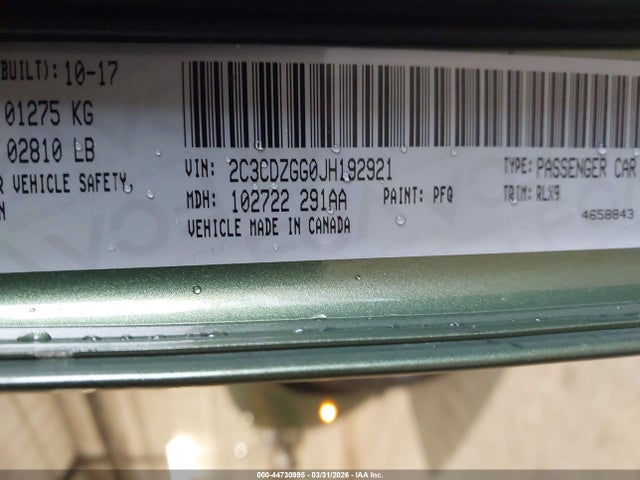 Продаж на аукціоні авто 2018 Dodge Challenger Gt Awd, vin: 2C3CDZGG0JH192921, номер лоту: 44730995