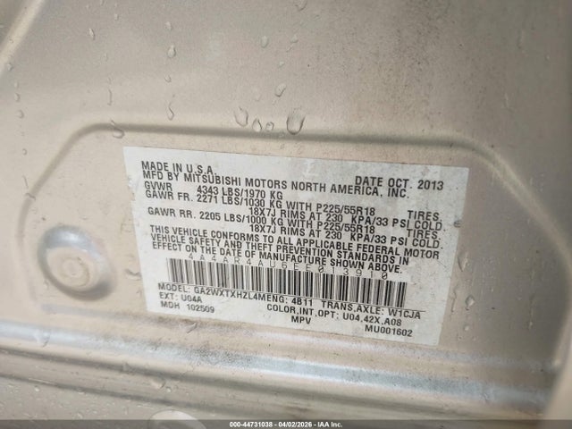 Продаж на аукціоні авто 2014 Mitsubishi Outlander Sport Se, vin: 4A4AR4AU6EE013910, номер лоту: 44731038