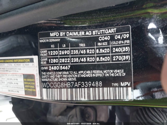 Aukcja sprzedaży 2010 Mercedes-benz Glk 350 4matic, vin: WDCGG8HB7AF339488, numer aukcji: 44731081