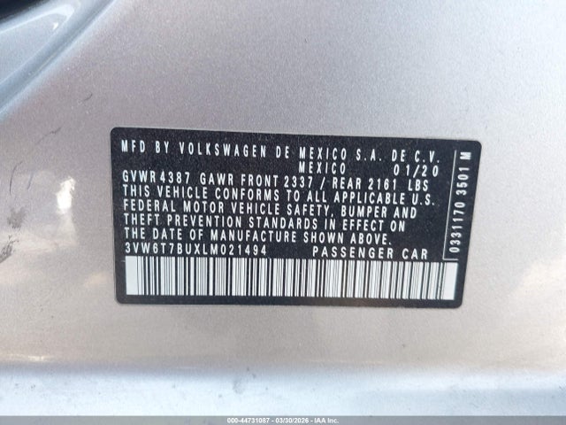 3VW6T7BUXLM021494 Volkswagen Jetta Gli 2.0t Autobahn/2.0t S