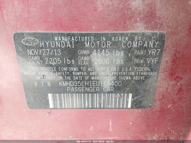 KMHD35LH1EU165400 Hyundai ELANTRA GT