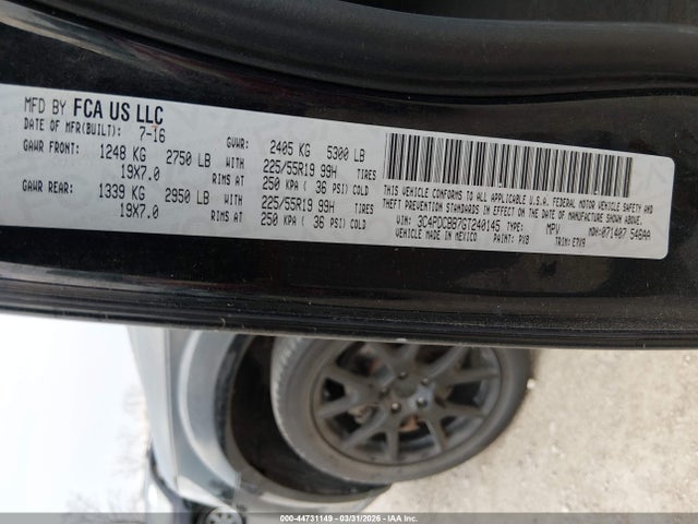 Aukcja sprzedaży 2016 Dodge Journey Sxt, vin: 3C4PDCBB7GT240145, numer aukcji: 44731149