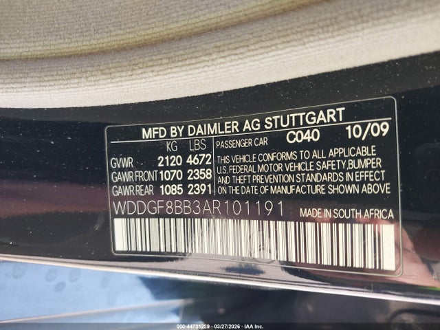 2010 Mercedes-benz C 300 Luxury 4matic/sport 4matic მანქანა იყიდება აუქციონზე, vin: WDDGF8BB3AR101191, აუქციონის ნომერი: 44731229