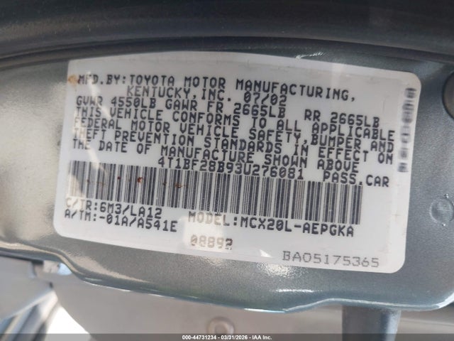 2003 TOYOTA AVALON 4T1BF28B93U276081 Photo 8