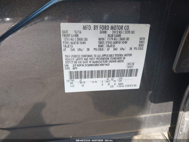 2016 FORD EDGE 2FMPK3G98GBC66143 Photo 8