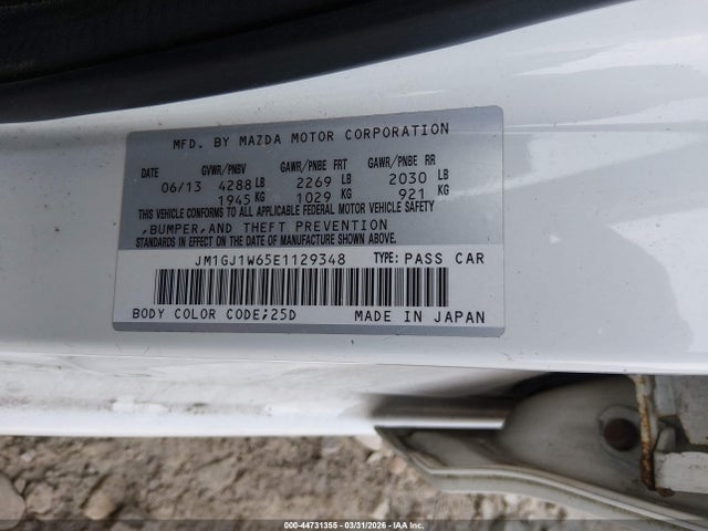 Aukcja sprzedaży 2014 Mazda Mazda6 I Grand Touring, vin: JM1GJ1W65E1129348, numer aukcji: 44731355