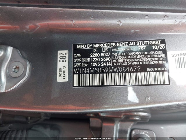 44731402 :رقم المزاد ، W1N4M5BB9MW084672 vin ، 2021 Mercedes-benz Amg Glb 35 4matic مزاد بيع