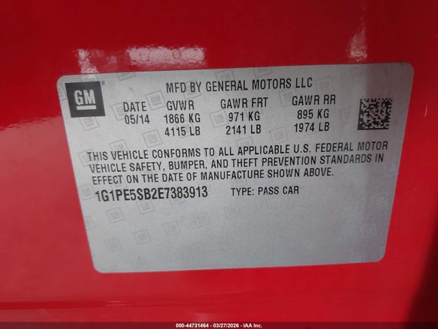 Chevrolet Cruze 2lt Auto 2014 1G1PE5SB2E7383913 Image 9