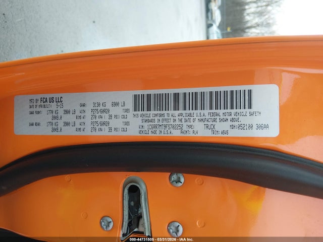 Продаж на аукціоні авто 2015 Ram 1500 Sport, vin: 1C6RR7MT9FS702252, номер лоту: 44731505