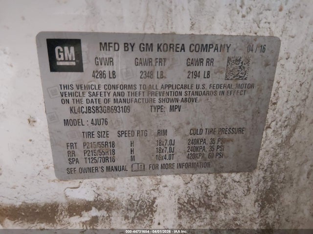 2016 BUICK ENCORE KL4CJBSB3GB693109 Photo 8