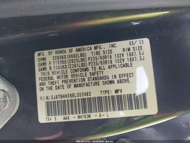 Продаж на аукціоні авто 2014 Acura Rdx, vin: 5J8TB4H39EL003483, номер лоту: 44731731