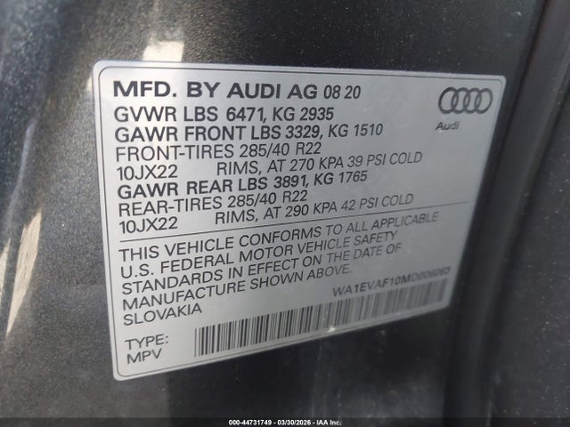 2021 AUDI Q8 WA1EVAF10MD006063 Photo 8