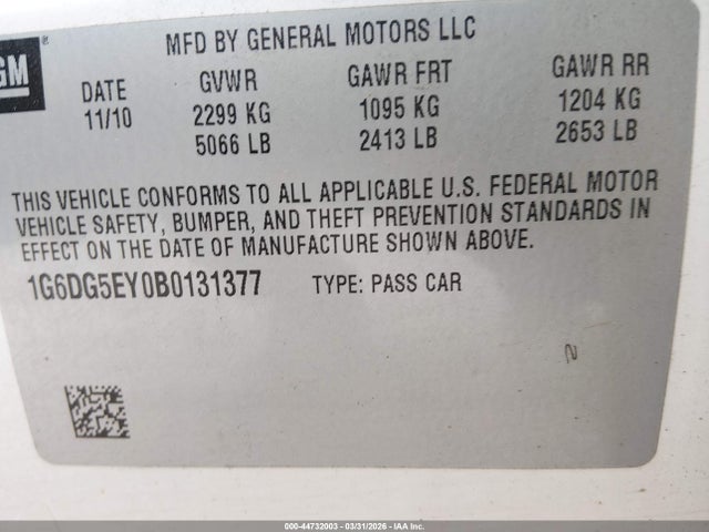 2011 CADILLAC CTS 1G6DG5EY0B0131377 Photo 8