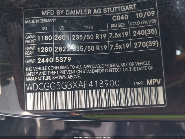 2010 Mercedes-benz Glk 350 მანქანა იყიდება აუქციონზე, vin: WDCGG5GBXAF418900, აუქციონის ნომერი: 44732006