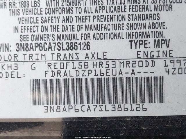 3N8AP6CA7SL386126 Nissan Kicks Sv Fwd