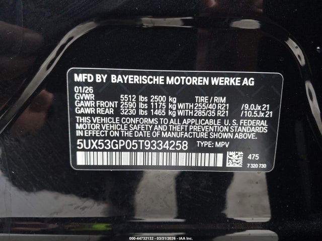 BMW X3 30 Xdrive 2026 5UX53GP05T9334258 Image 9