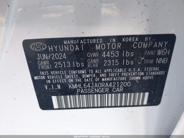 KMHL64JA0RA421200 Hyundai SONATA SEL