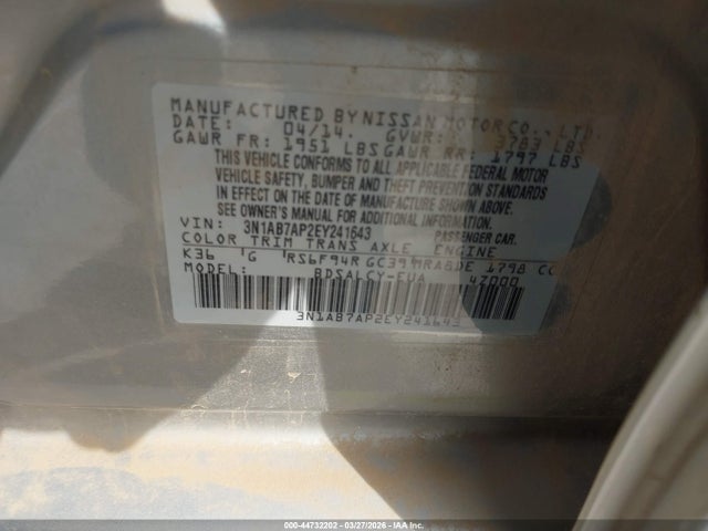 Nissan SENTRA S 2014 3N1AB7AP2EY241643 Image 9