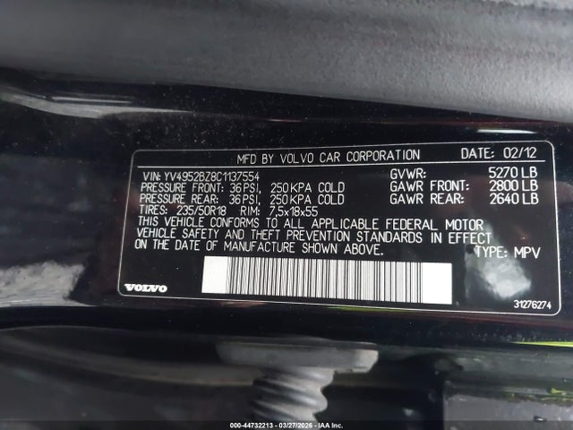 2012 VOLVO XC70 YV4952BZ8C1137554 Photo 8