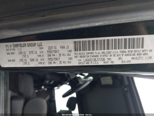 Aukcja sprzedaży 2011 Jeep Wrangler Sport, vin: 1J4GA2D13BL571536, numer aukcji: 44732219