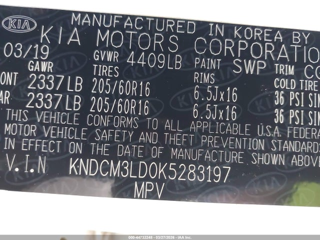 2019 KIA NIRO PLUG-IN HYBRID KNDCM3LD0K5283197 Photo 8
