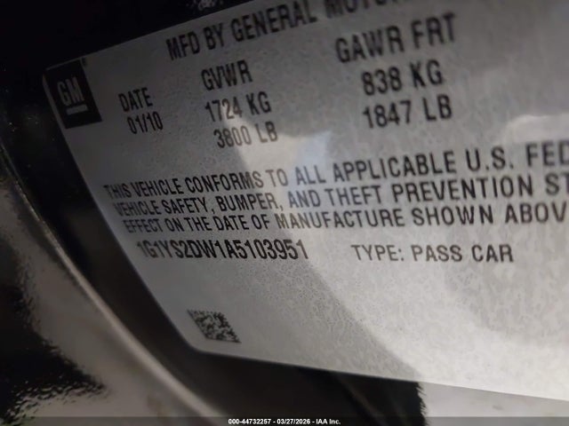 2010 CHEVROLET CORVETTE 1G1YS2DW1A5103951 Photo 8